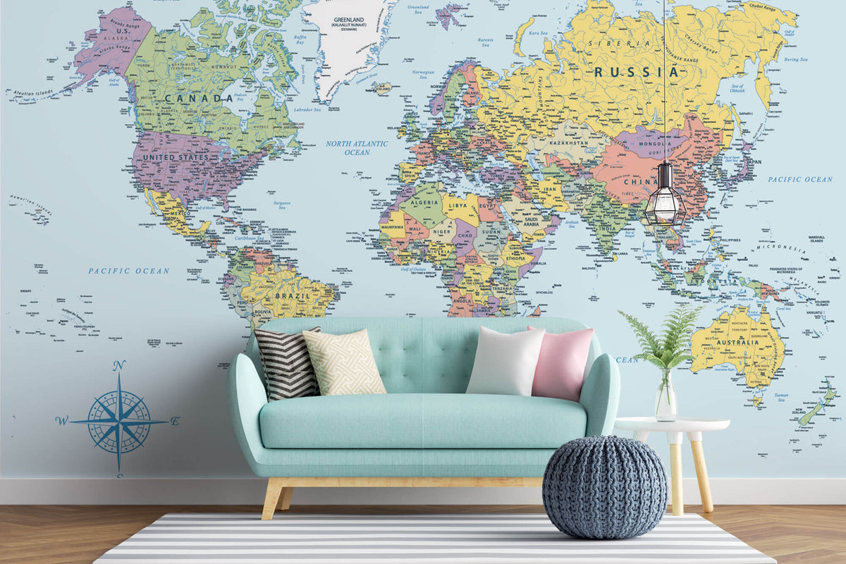 Tapet Personalizat cu harta lumii 2 - THE GLOBE