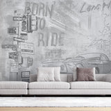 Tapet personalizat indicatoare si masini born to drive