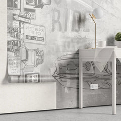 Tapet personalizat indicatoare si masini born to drive