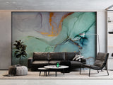 Tapet personalizat marble cu marmura colorata in nuante de albastru si portocaliu sunset marble