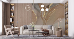 Tapet personalizat marble cu marmura in nuante rose cu accente aurii sahara
