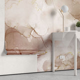 Tapet personalizat marble cu marmura in nuante de roz pudrat powder pink