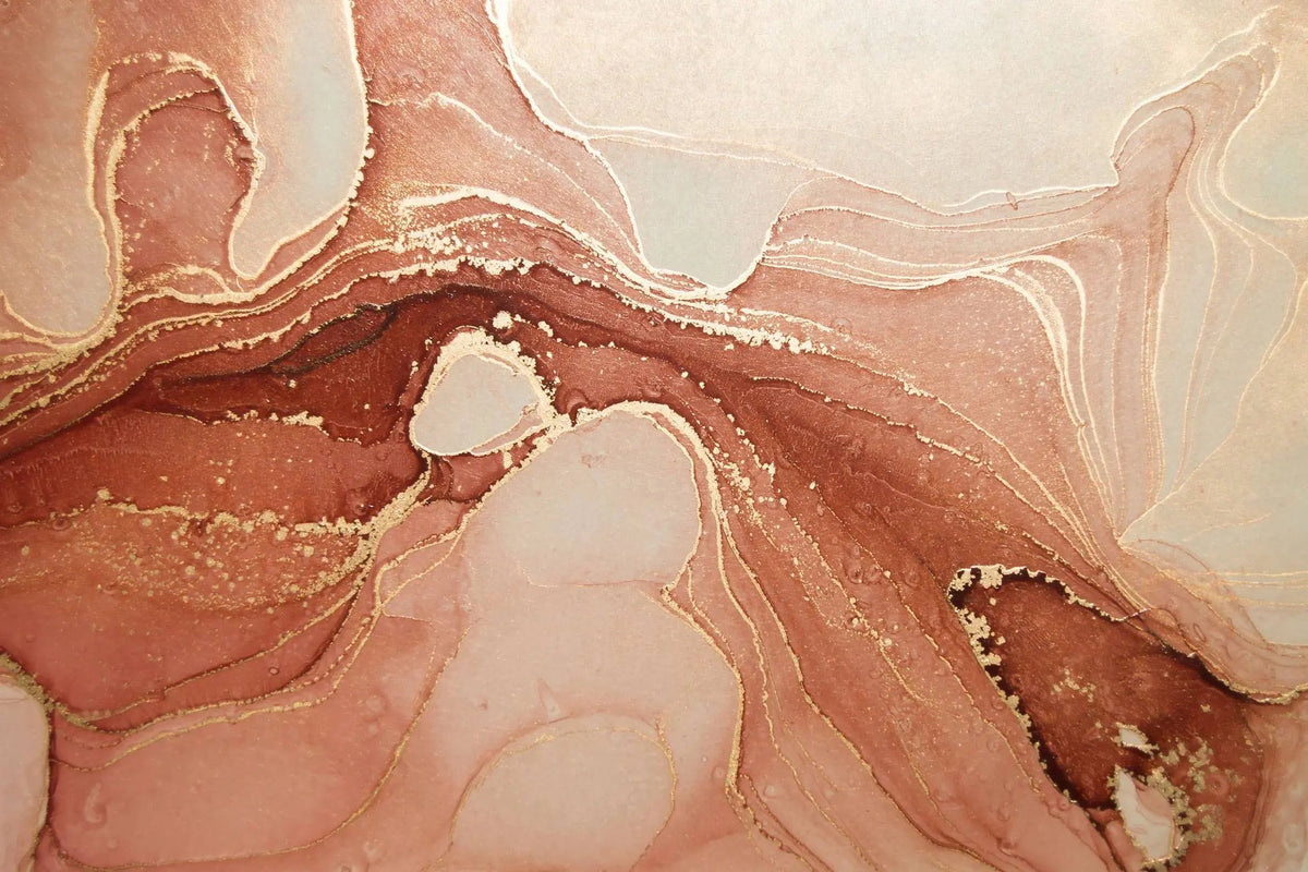 Tapet personalizat marble in nuante de roz pamantiu si cu insertii aurii dusty rose
