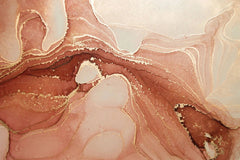 Tapet personalizat marble in nuante de roz pamantiu si cu insertii aurii dusty rose
