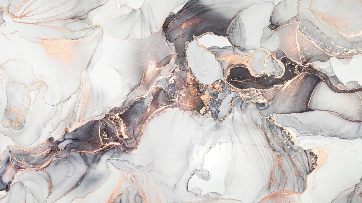Tapet personalizat marble in nuante de roz pal, gri si alb pinky marble