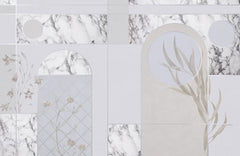 Tapet personalizat marble in nuante de marmura alba cu modele anstracte minimaliste minimalist marble design
