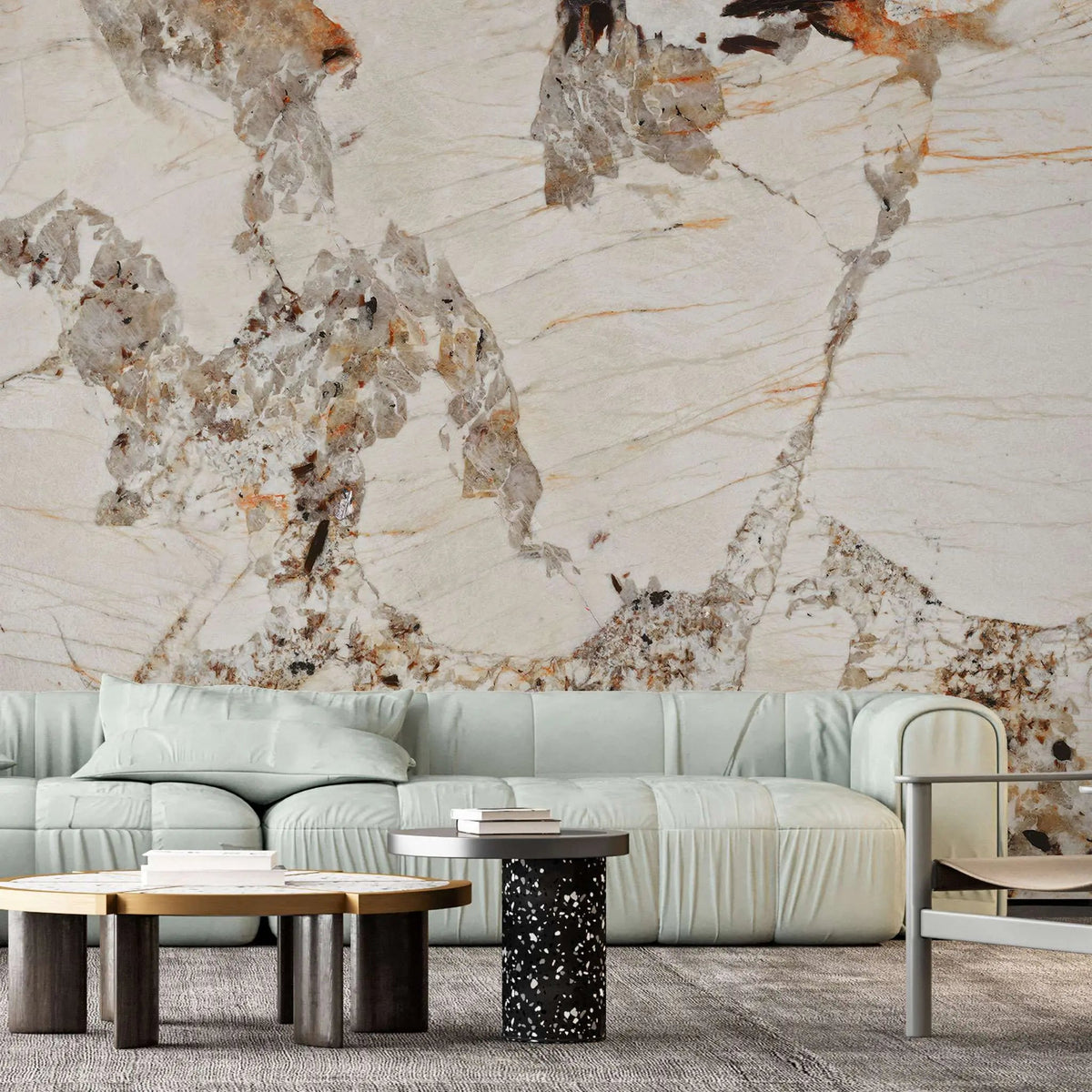 Tapet personalizat marble in nuante de granit blanc du blanc blanc du blanc