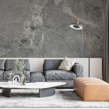 Tapet personalizat marble in nuante de gri cu flori in textura grey marble flowers