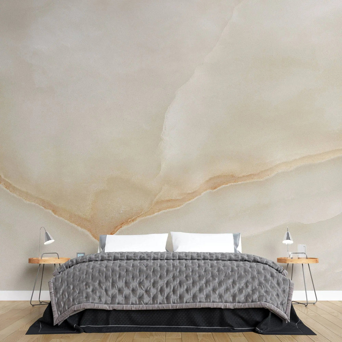 Tapet personalizat marble in nuante fine de bej si alb sidefat de marmura cuart finesse