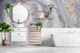 Tapet personalizat marble cu un model de piatra semipretioasa de agat alb cu linii translucide ce aduce luminozitate si puritate white agate