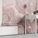 Tapet personalizat marble cu o piatra semipretioasa de onix in tonuri delicate de roz si alb onyx rosa