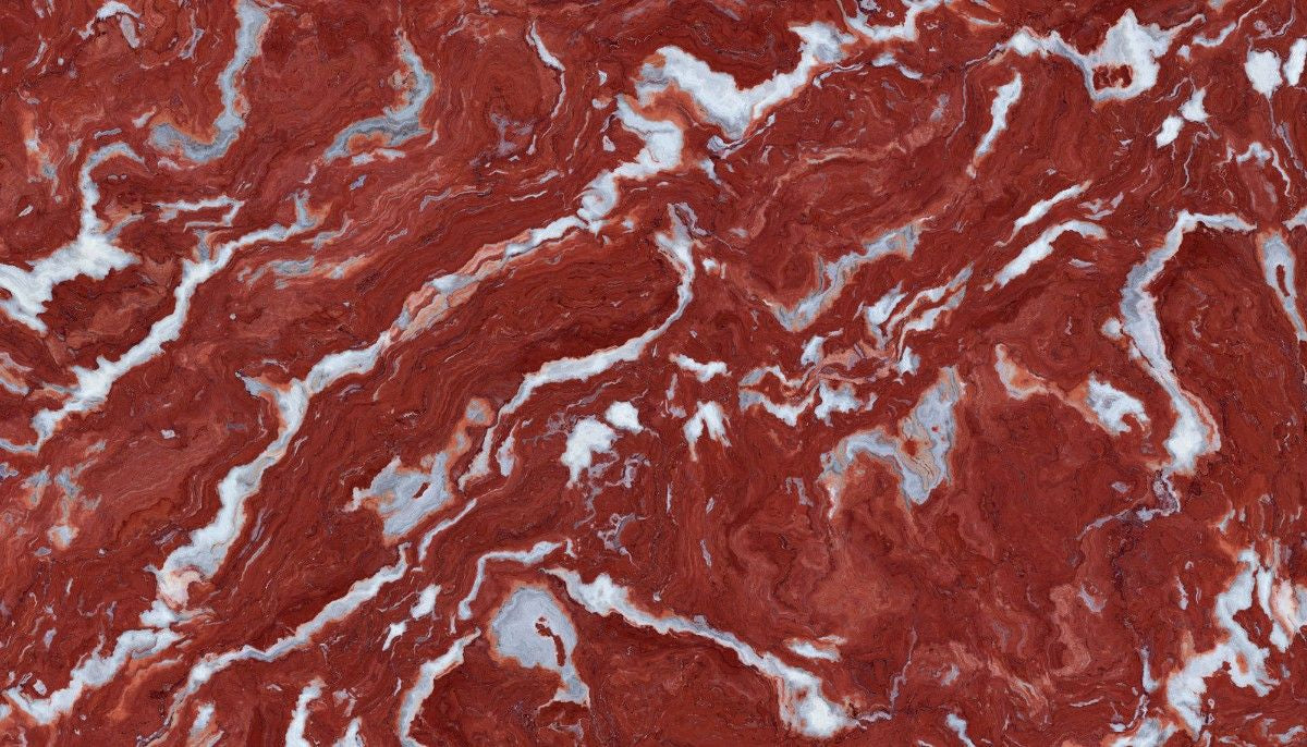 Tapet personalizat marble cu o marmura eleganta in tonuri de rosu intens si alb ce adauga o nota indrazneata si o atmosfera orientala rosso oriental