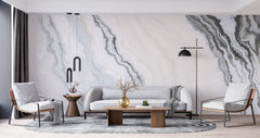 Tapet personalizat marble cu o marmura clasica alba cu subtile insertii gri oferind eleganta si luminozitate atemporala calcareous