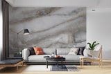 Tapet personalizat marble cu o marmura intunecata cu insertii luminoase de albastru si violet ce creeaza un efect mistic morgana