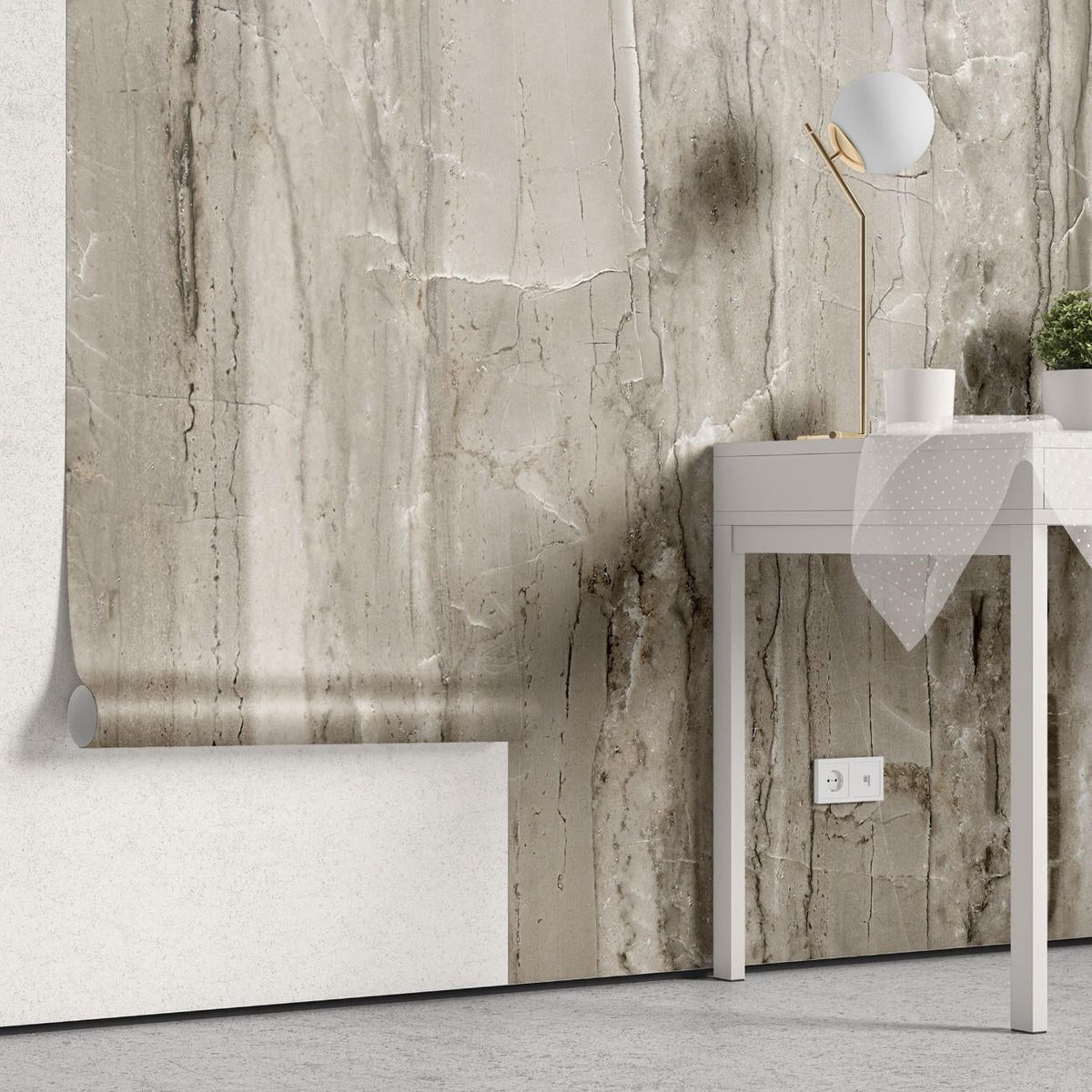 Fototapet personalizat marble cu o piatra bej cu o suprafata uniforma ideala pentru un design minimalist si cald beige stone