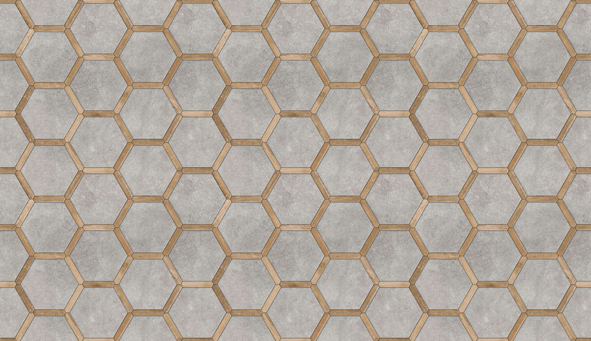 Concrete Honeycomb Personalised Wallpaper