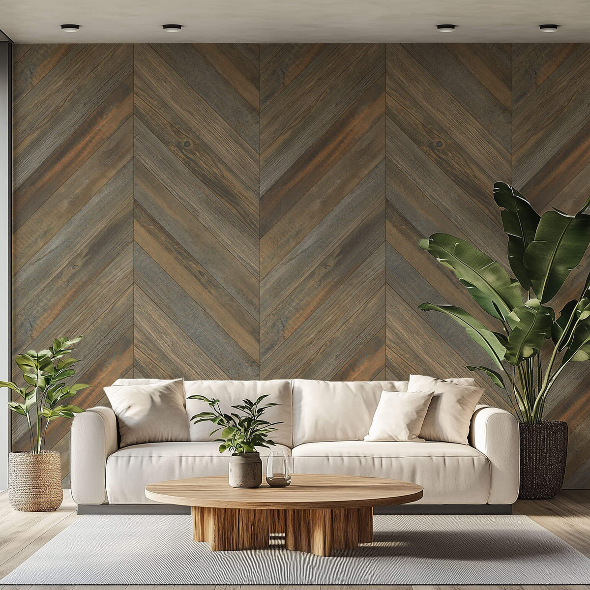 Tapet Personalizat Wood cu textura de placi de lemn tip parchet in nuante de gri - SCANDINAVIAN LIVING