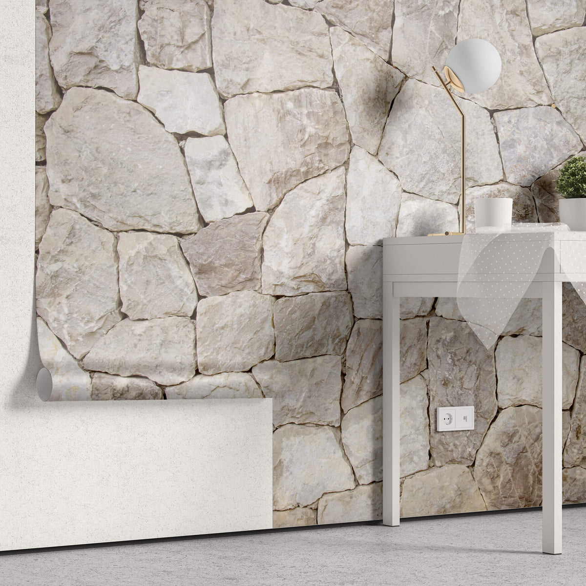 Tapet Personalizat Stone cu piatra naturala de stanca in stil meditarenean - EARTH'S EMBRACE