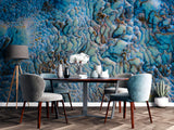 Tapet Personalizat Stone cu piatra minerala texturata in nuante de turcoaz - MINERAL DREAMSCAPE