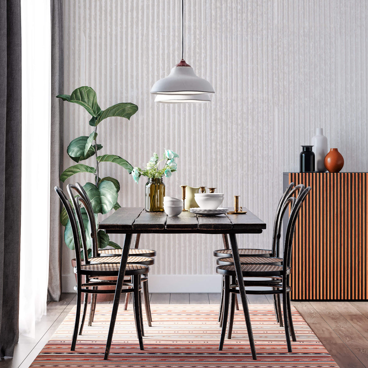 Tapet Personalizat Stone cu textura de plaster alb dispus vertical - VERTICAL WHITE PLASTER
