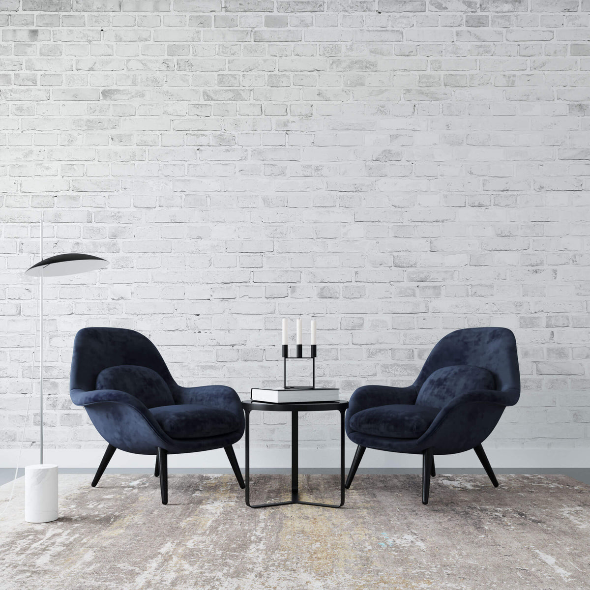 Tapet Personalizat Stone cu perete de caramida alba 1 - WHITE GREY BRICK