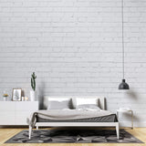 Tapet Personalizat Stone cu perete de caramida alba 2 - HIGHLIGHT WHITE BRICK I
