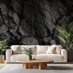 Tapet Personalizat Stone cu perete negru de stanca - CHARCOAL ROCK