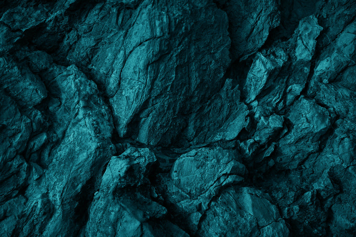 Tapet Personalizat Stone cu perete de stanga turcoaz - DEEP EARTH BLUES