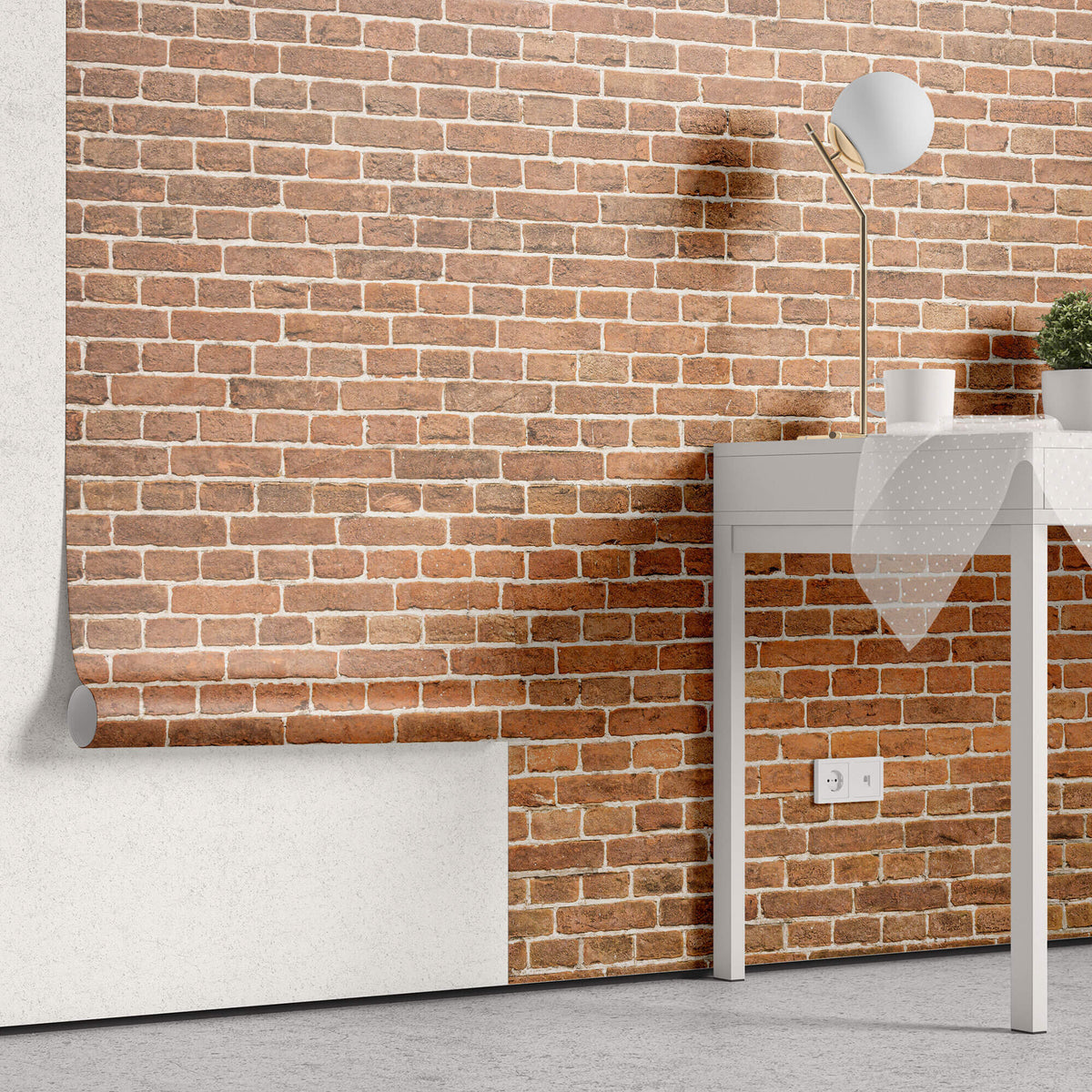 Tapet Personalizat Stone cu petere de caramida - ORANGE BRICK