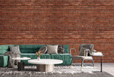 Tapet Personalizat Stone cu caramizi dispuse neuniform - UNEVEN RED BRICKS