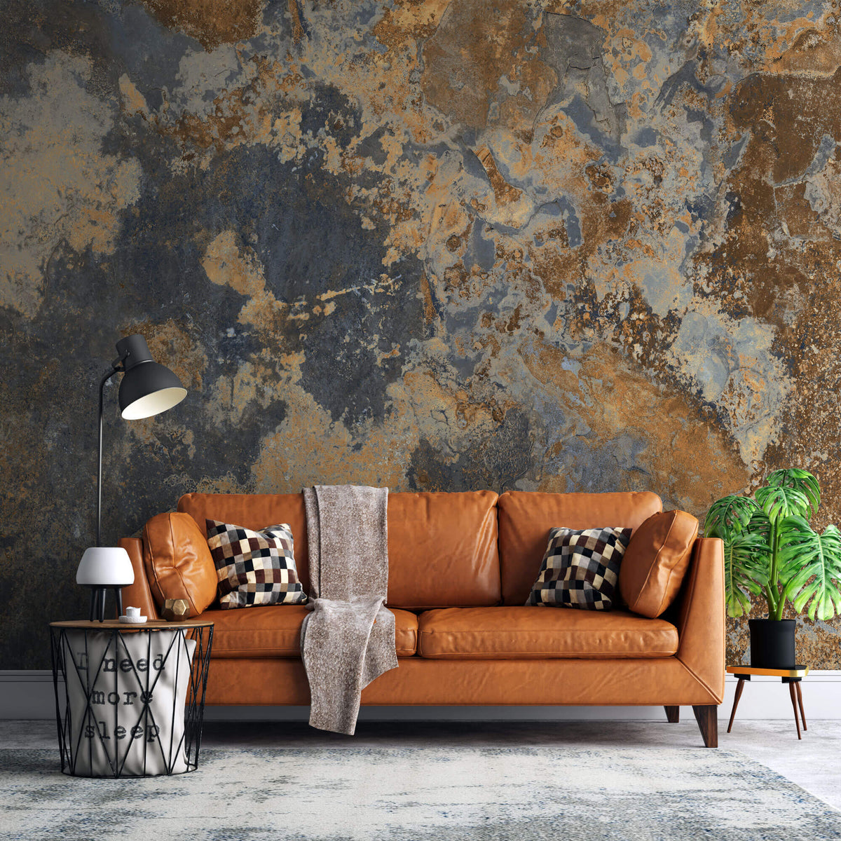 Tapet Personalizat Stone cu textura de granit in nuante de gri si maro - PATCHY GRANITE