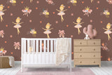 Tapet personalizat taramul printeselor pentru copii cu balerine si flori ballerina