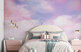 Tapet Personalizat Taramul Printeselor pentru copii cu cer innorat in nuante de mov si roz - MAUVE SERENITY