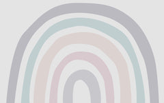 Tapet Personalizat Taramul Printeselor pentru copii cu curcubeu minimalist in nuante pastel - PASTEL RAINBOW