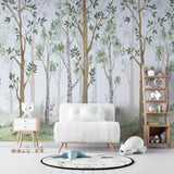 tapet-personalizat-natura-pentru-copii-cu-copaci-intr-o-padure-verde-in-ceata-foggy-forest