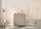 Tapet Personalizat Natura pentru copii cu plante si frunze colorate - PASTEL RAINBOW PLANTS