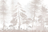 Tapet Personalizat Natura pentru copii cu padure de conifere in nuante bej - PASTEL BEIGE FOREST