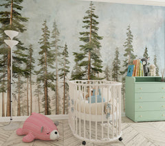 Tapet Personalizat Natura pentru copii cu brazi inalti  - NORWAY SPRUCE