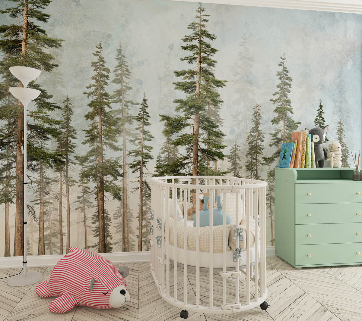 Tapet Personalizat Natura pentru copii cu brazi inalti  - NORWAY SPRUCE