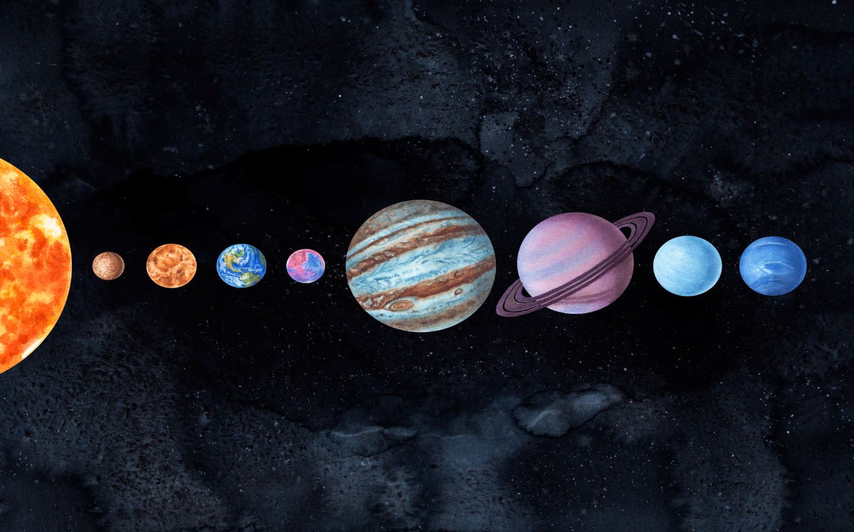 Tapet Personalizat Universul Spatial pentru Copii cu planete in spatiu  - PLANETS ALIGNED