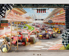 Tapet Personalizat Masini cu masini de formula 1 - FORMULA 1 RACE