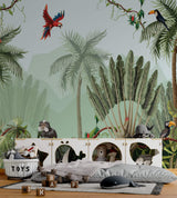 Tapet Personalizat Jungla Amazoniana cu vegetatie de jungla si animale exotice - ANIMALS IN HARMONY