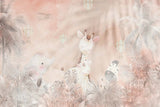 Tapet Personalizat Jungla Amazoniana cu animale exotice in jungla amazoniana - PASTEL JUNGLE ANIMALS
