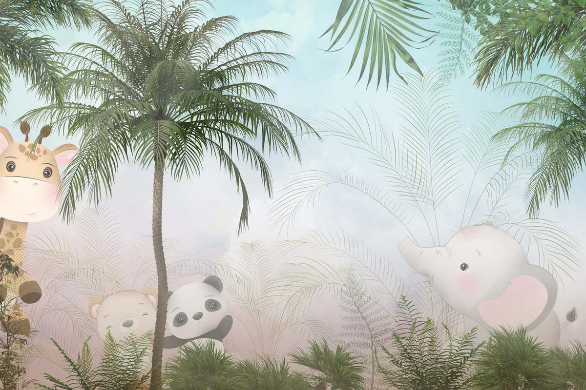 Tapet Personalizat Jungla Amazoniana cu animale exotice in jungla amazoniana - EXOTIC BABY ANIMALS