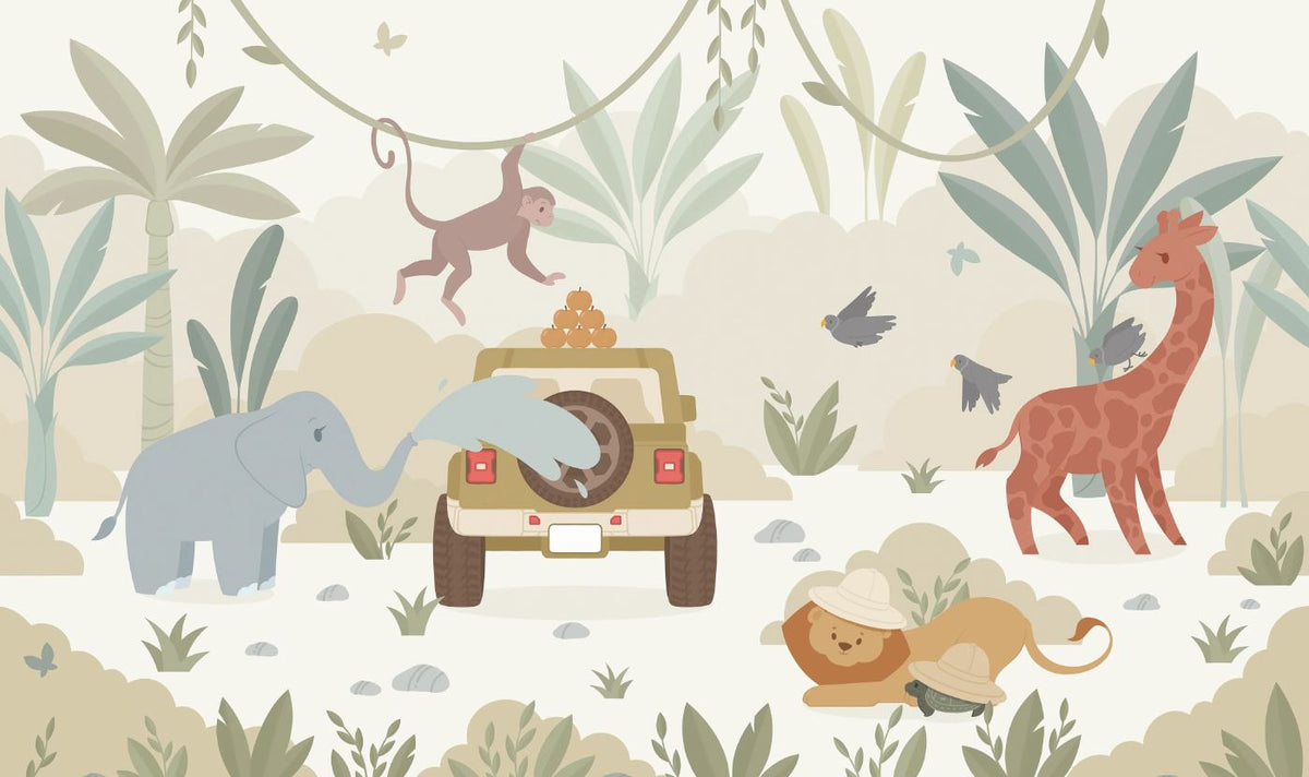 Safari Drive Personalised Wallpaper