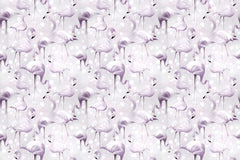 Tapet personalizat lumea animalelor pentru copii cu flamingo in nuante lila lavander flamingo