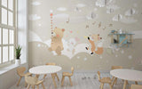 Tapet Personalizat Lumea Animalelor cu animale cantand pe dealuri instelate  - STARRY SONG