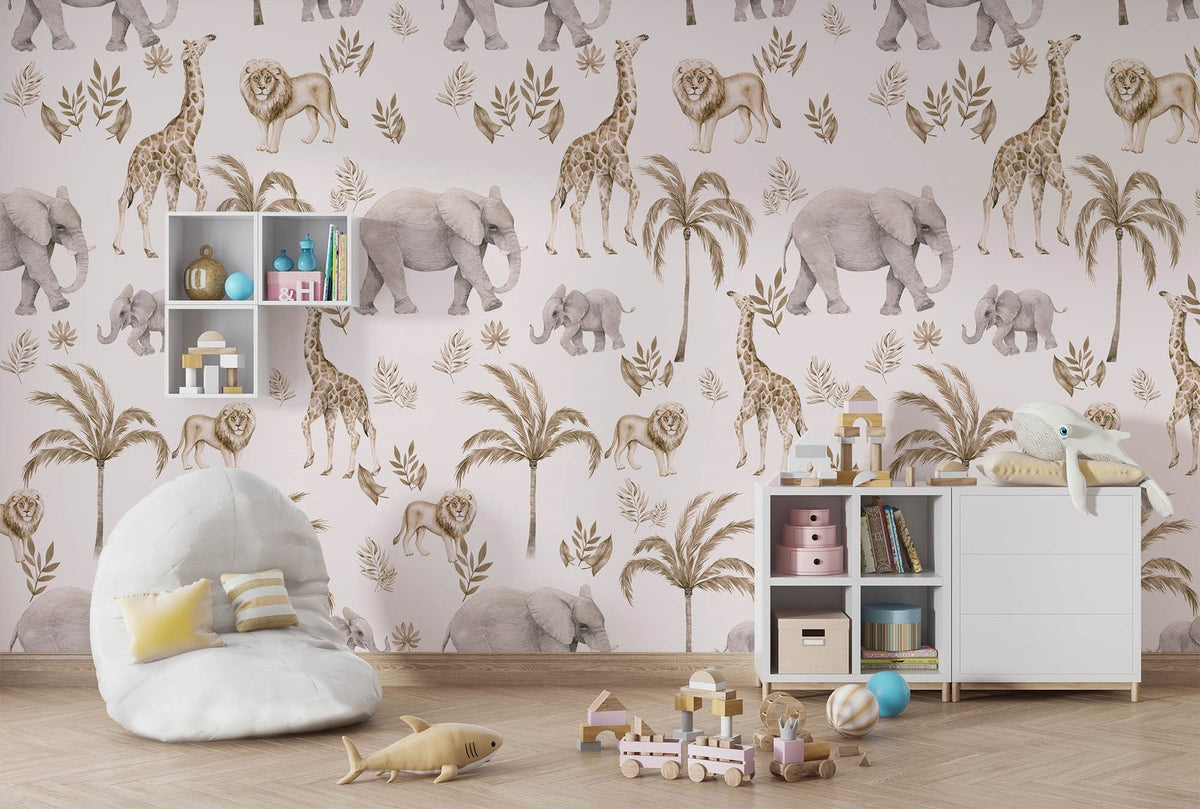 Tapet Personalizat Lumea Animalelor cu peisaj amazonian in pattern  - AMAZONIAN PATTERN