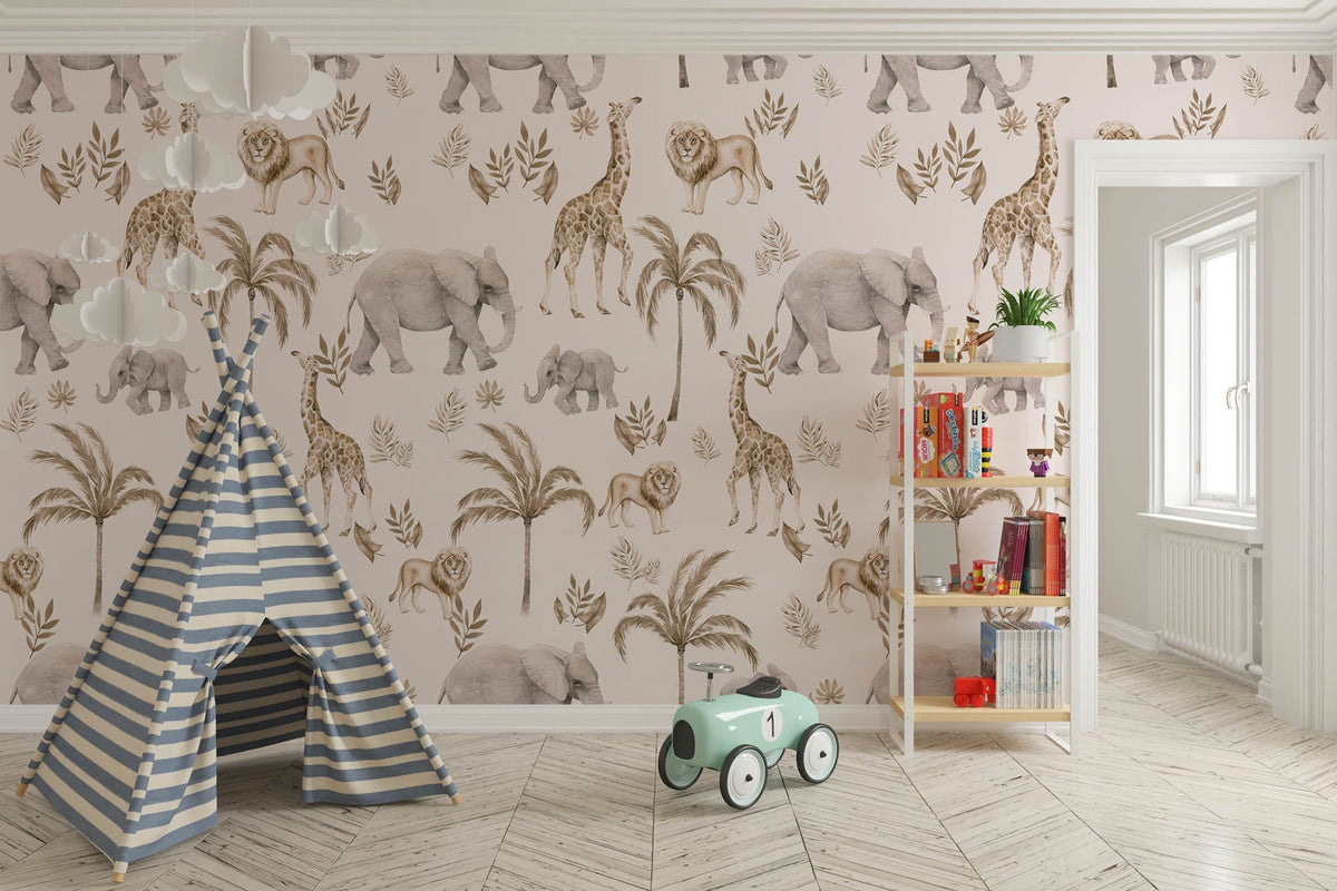 Tapet Personalizat Lumea Animalelor cu peisaj amazonian in pattern  - AMAZONIAN PATTERN