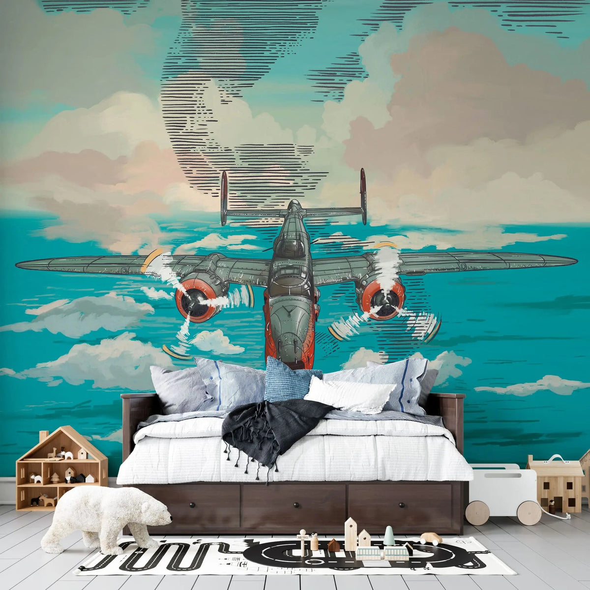 Water Jet Plane Personalised Wallpaper